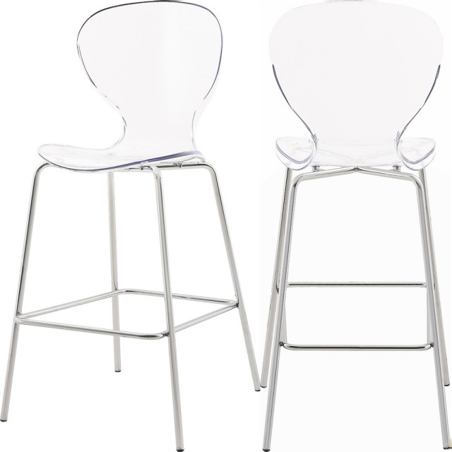 Clarion Counter Stool, Set of 2 Contemporary Bar Stools And Counter