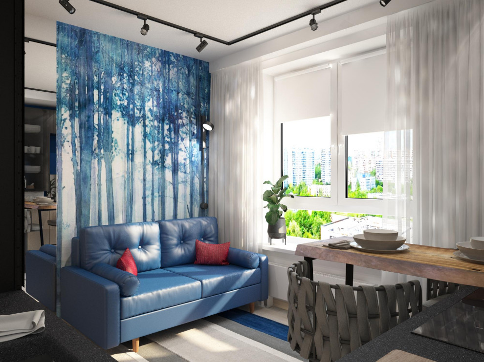 Маленькие кухня с гостиной