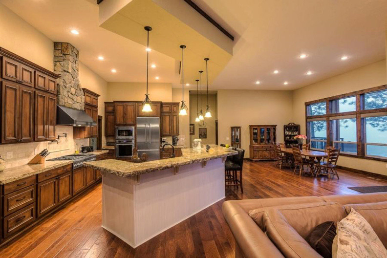 Example of a mountain style kitchen design in Seattle