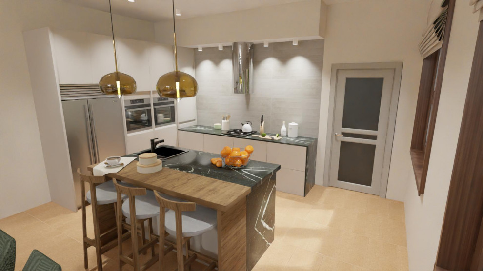 Большой зал в доме. Около 60 кв.м.