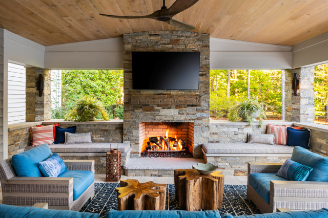 Before and After: 5 Inviting Porches With Fireplaces