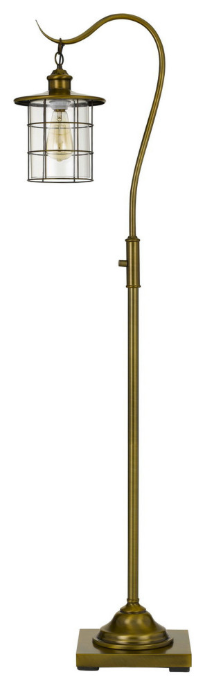 Rubbed Antiqued Brass Metal Silverton, Floor Lamp