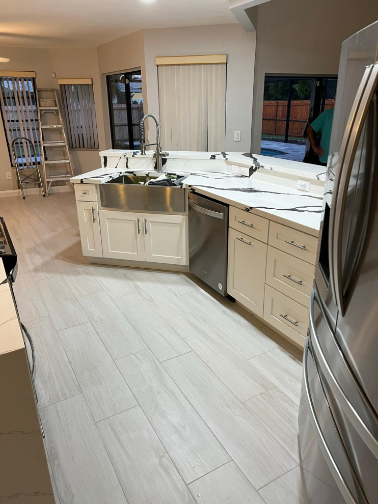 White and Grey modern kitchen