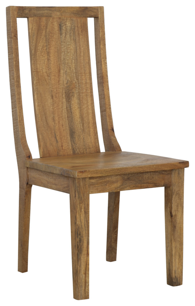 Elias Midcentury Solid Mango Wood Dining Chair Set of 2 Dining Chairs Midcentury Dining