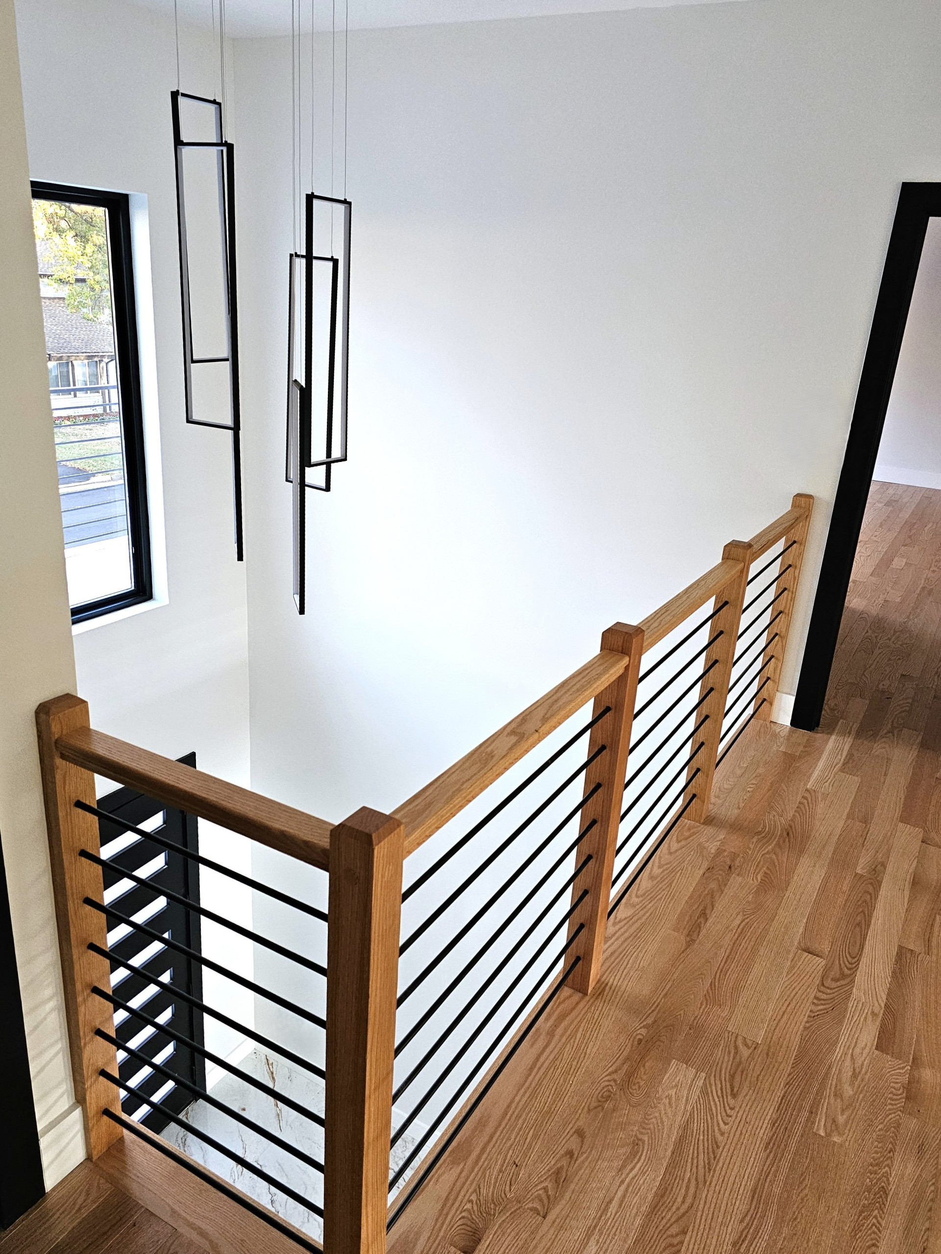 143_Modern Floating Red Oak and Metal Staircase, Sterling, VA
