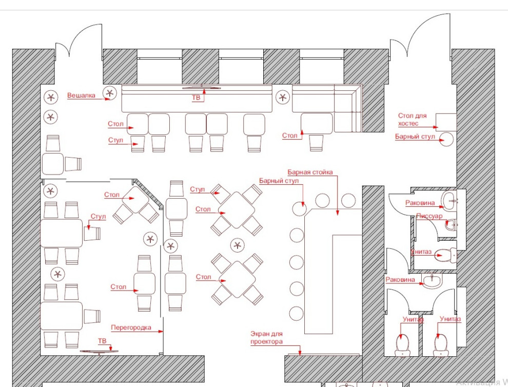 Дизайн интерьера паба в стиле Лофт