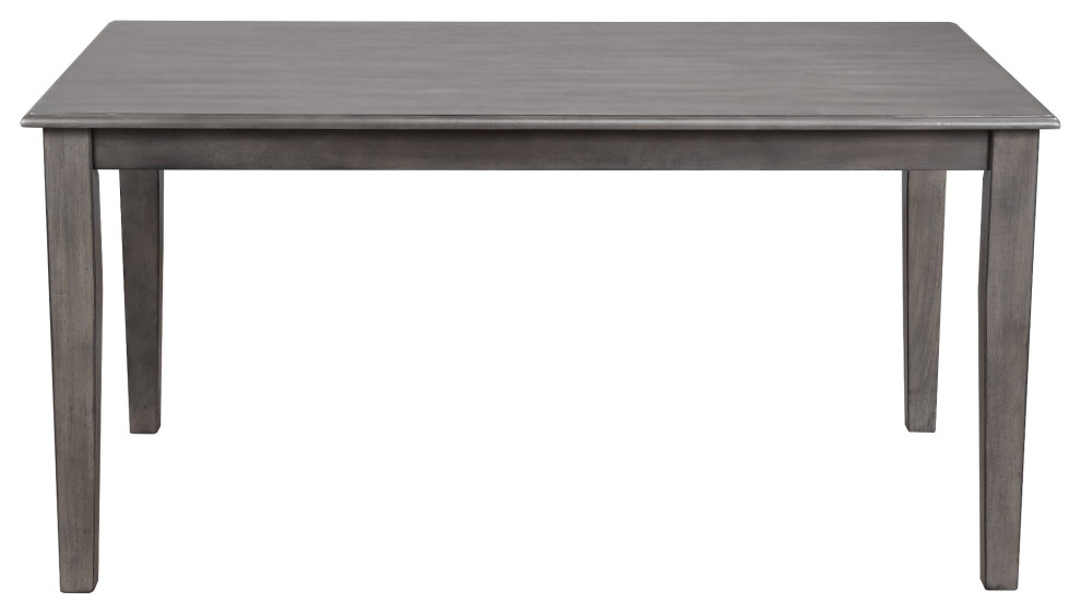 Shades of Gray 60" Rectangle Weathered Gray Wood Dining Table, Seats 6