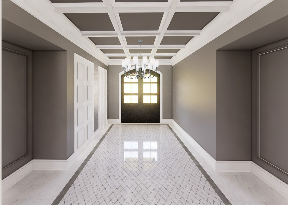 Entryway - transitional entryway idea in New York