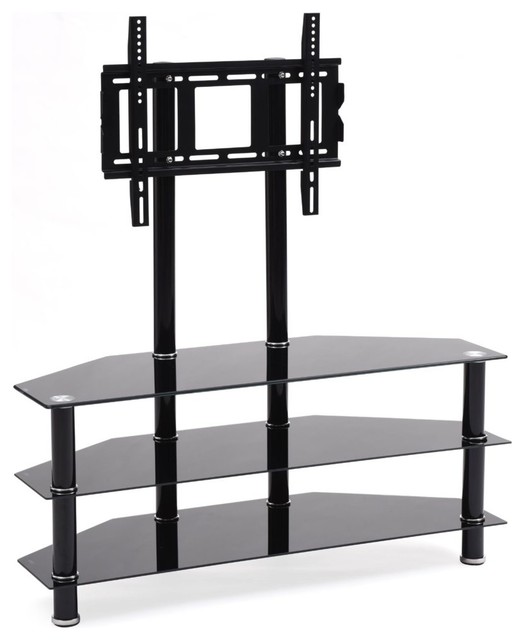 Glass TV Stand With Mount Contemporary Entertainment Centers And Tv Stands by Hodedah