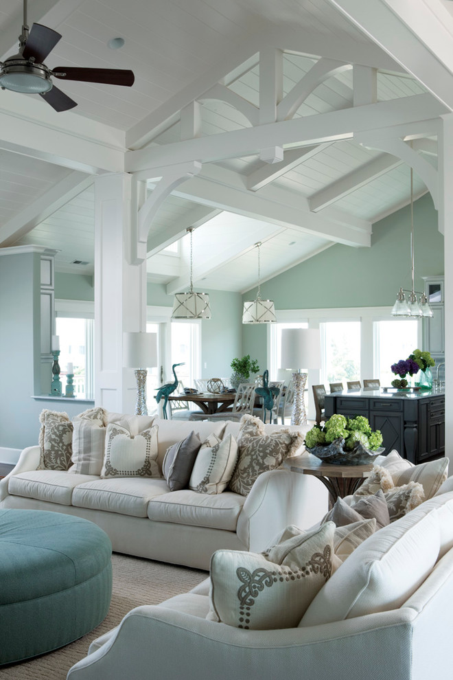 Inspiration for a beach style living room in Wilmington.