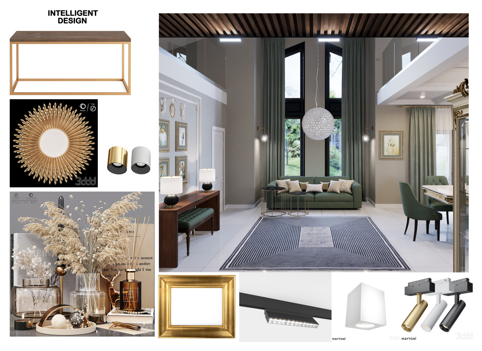 Дизайн интерьера кухни-гостиной со вторым светом в доме.