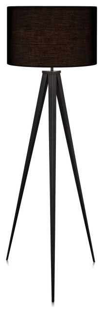 Tall Standing Light Tripod Floor Lamp, Black