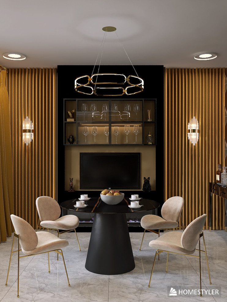 Кухня-гостиная в стиле Ар-Деко