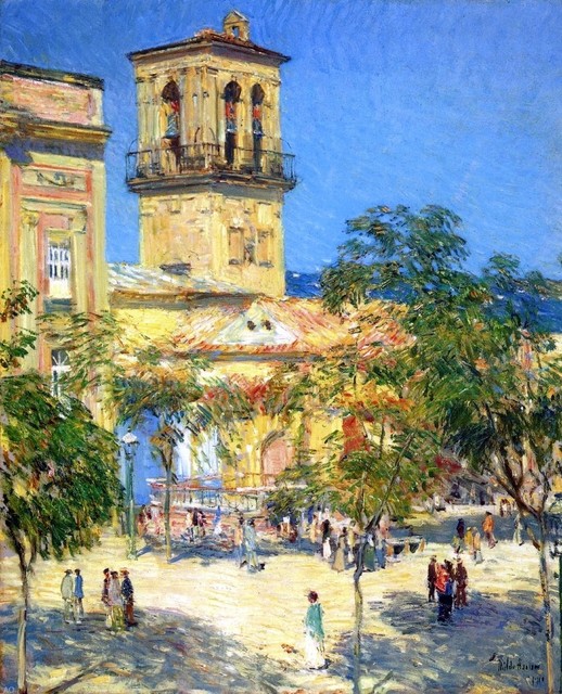 Piazza di Spagna Rome by Childe Hassam Giclee Fine Art Print Repro on Canvas