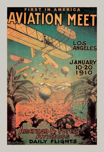 First in Americ Aviation Meet BiPlanes and Balloons Cover the sky in Los Angeles