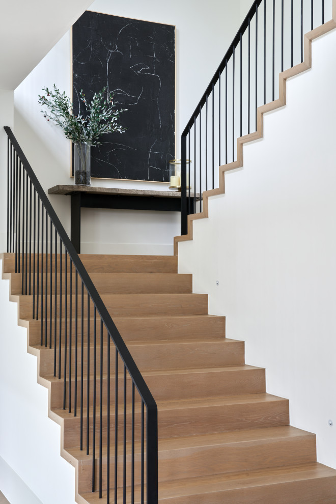 Inspiration for a transitional staircase in Dallas.
