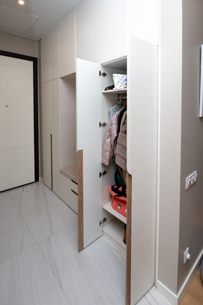 Гардероб и шкаф в прихожую в минималистичном стиле