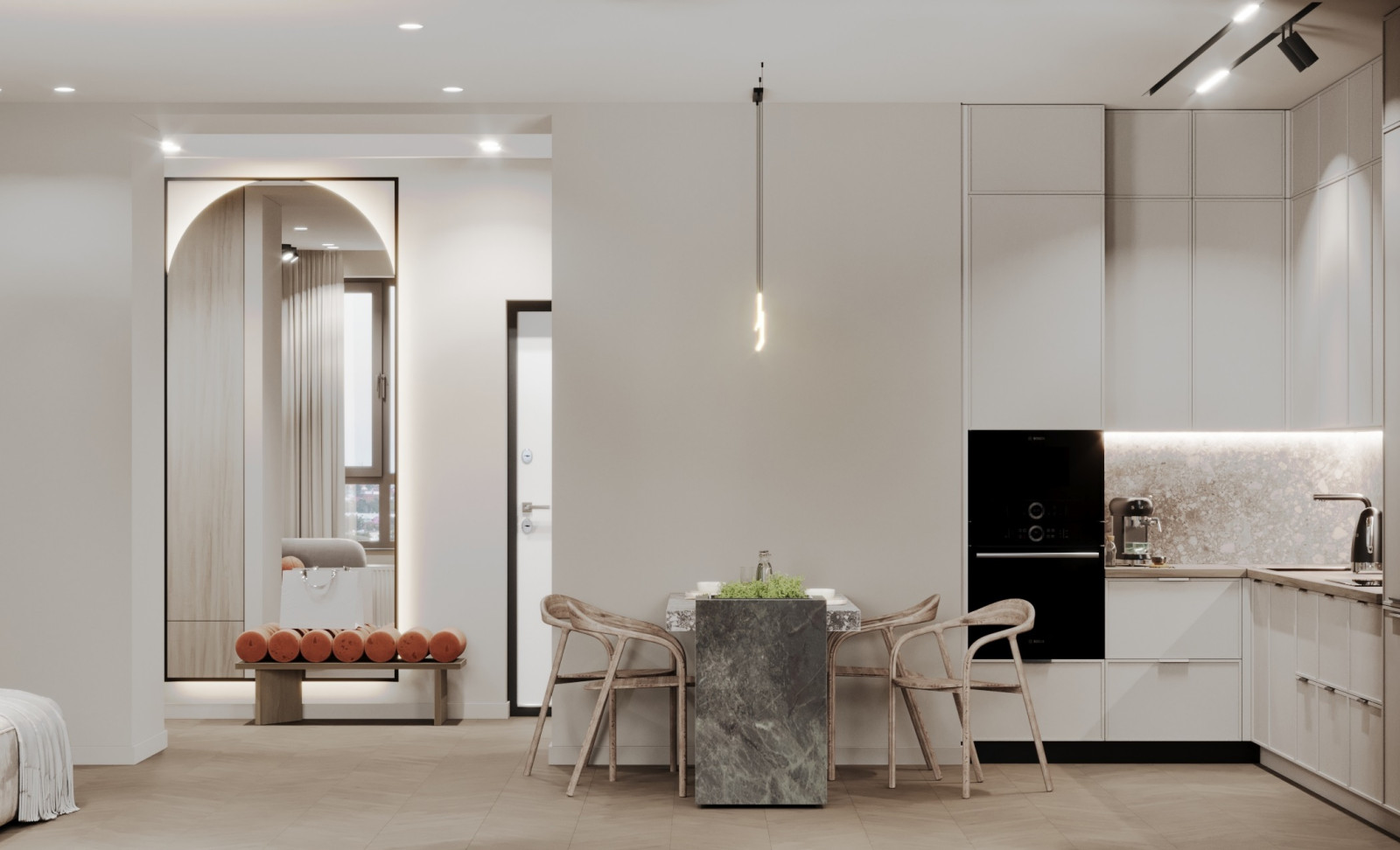 Двух комнатная квартира в стиле эко минимализм. 2023-24 г