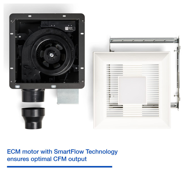 WhisperFit DC Retrofit Ventilation Fan With Light, Dimmable LED ...