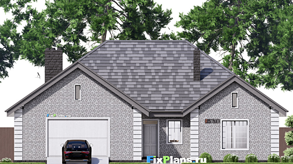 Проект одноэтажного дома 18х17м S203м2 F-16730