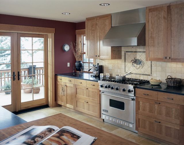  Kitchen  with french  doors  to deck Traditional Kitchen  