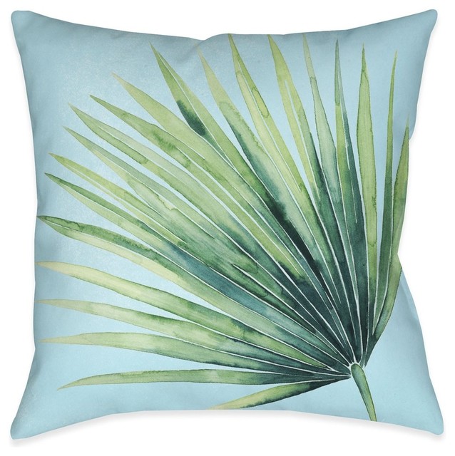 Laural Home Tropical Palm Tree Leaves II Indoor Decorative Pillow, 18"x18"