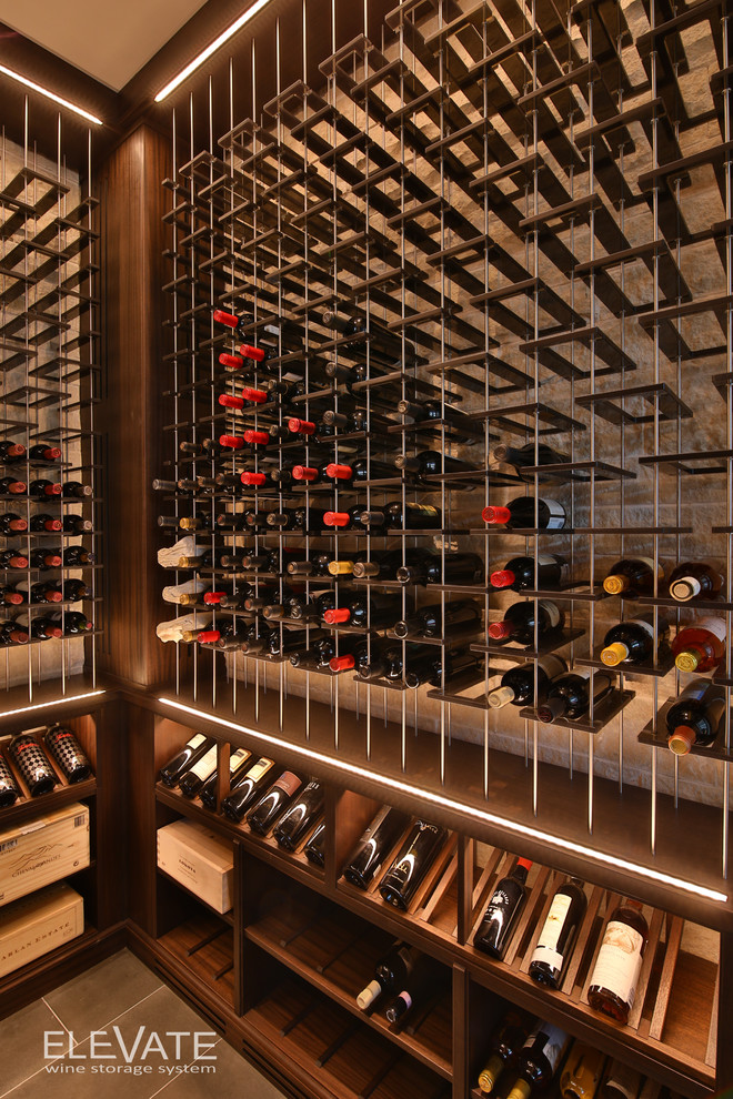 Wine cellar - contemporary wine cellar idea in Dallas
