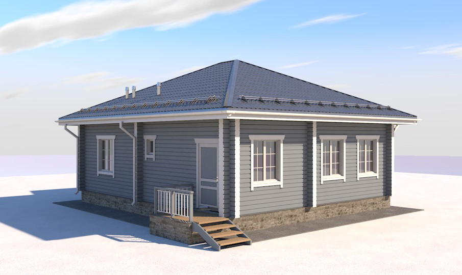 Деревянный одноэтажный дом из профилированного бруса