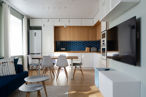 Дизайн проект кухни гостиной 20 кв. м
