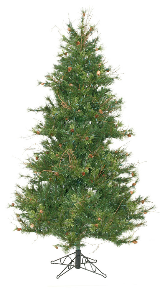 Vickerman Mixed Country Pine Slim Tree, 6.5' Traditional Christmas