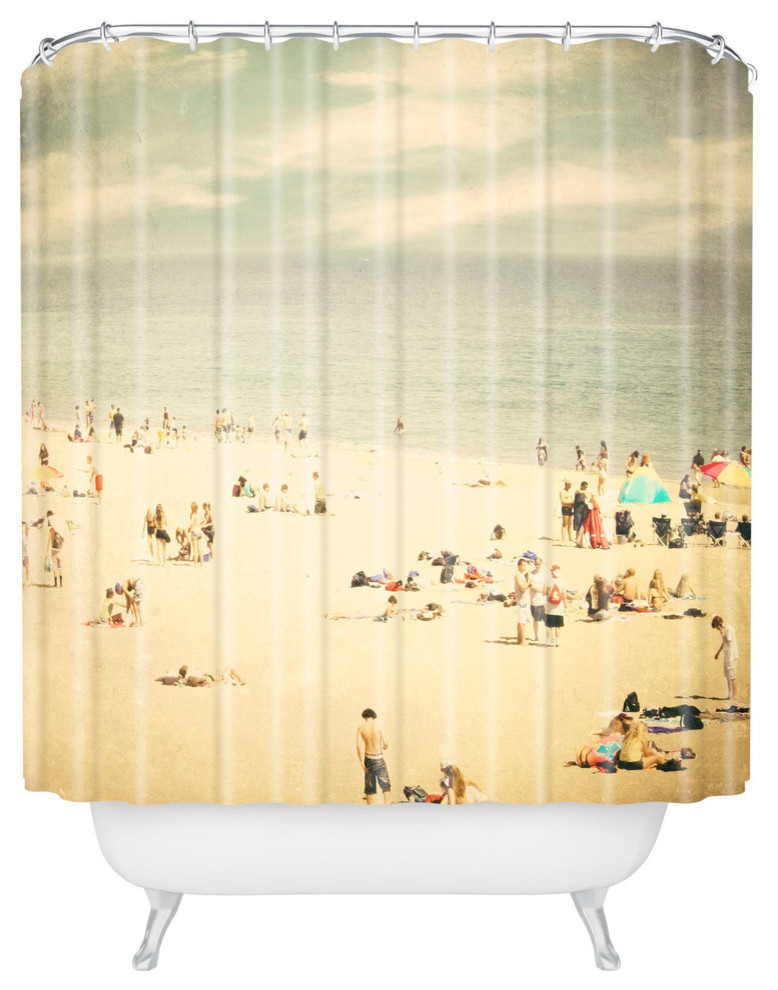 "Vintage Beach" Shower Curtain, 69"x72" Beach Style Shower Curtains