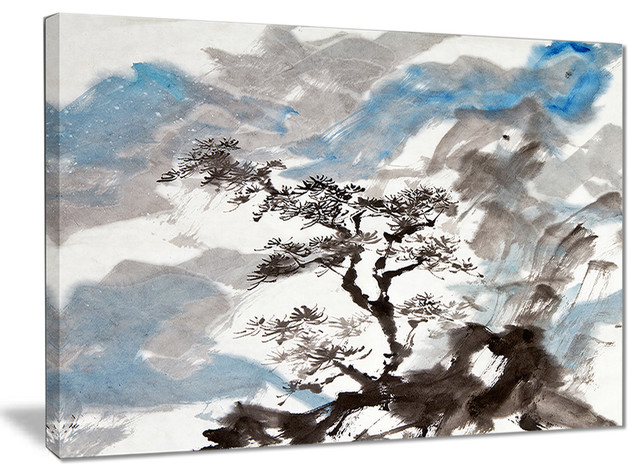 "Chinese Pine Tree" Trees Canvas Print, 40"x30"