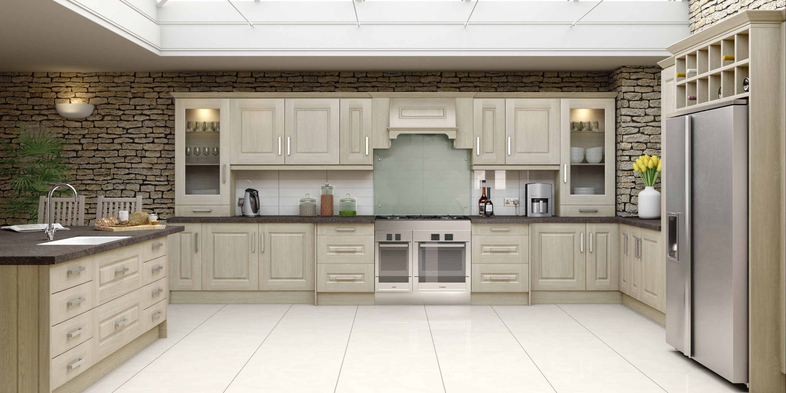 Sonoma Oak Kitchen With Canopy Extractor