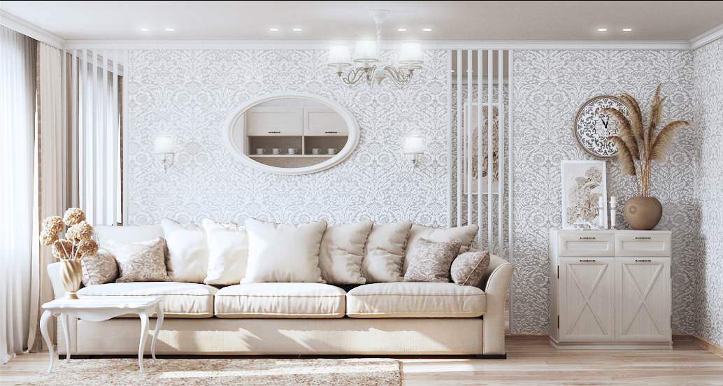 Трехкомнатная квартира в белом цвете