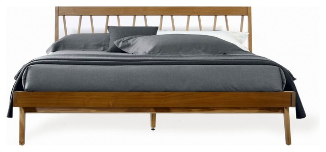 Harmonia Living Fifties Platform Bed, Mid Century Bed Frame King Acorn