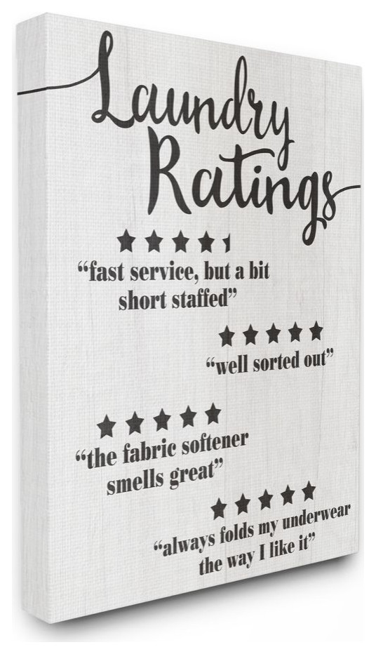 Stupell Industries Laundry Rating Five Star Bathroom Funny Word Design, 24 x 30
