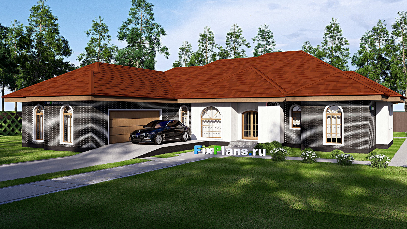 Проект одноэтажного дома 23х22м S261м2 F-17306