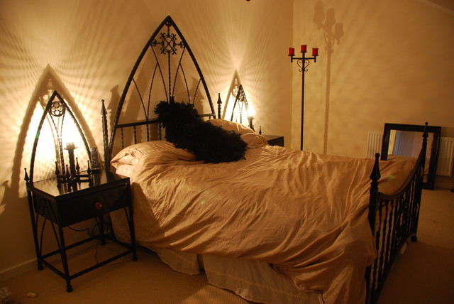 Wrought iron beds - Reverence design with matching bedside tables fusion-bedroom