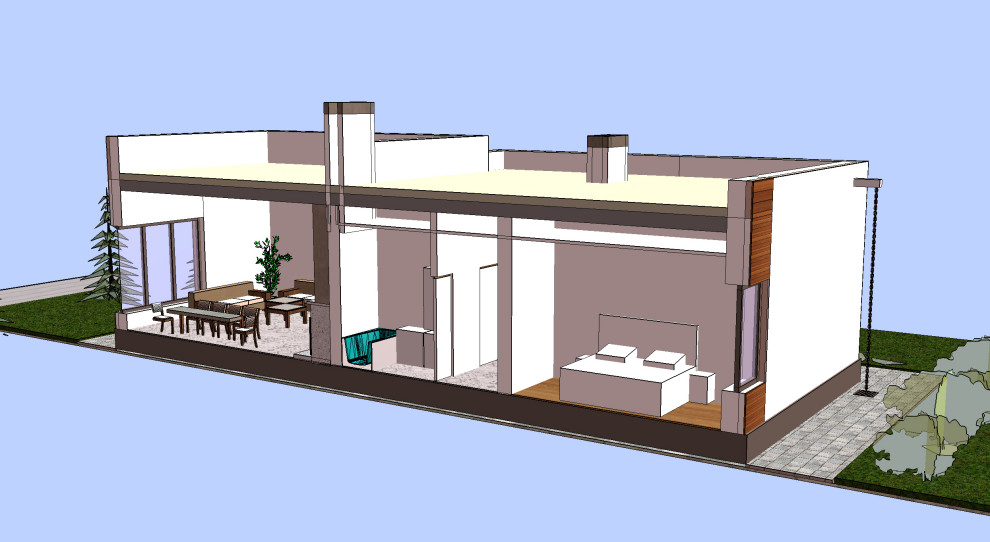 Индивидуальный одноэтажный жилой дом. Горный Щит 2021