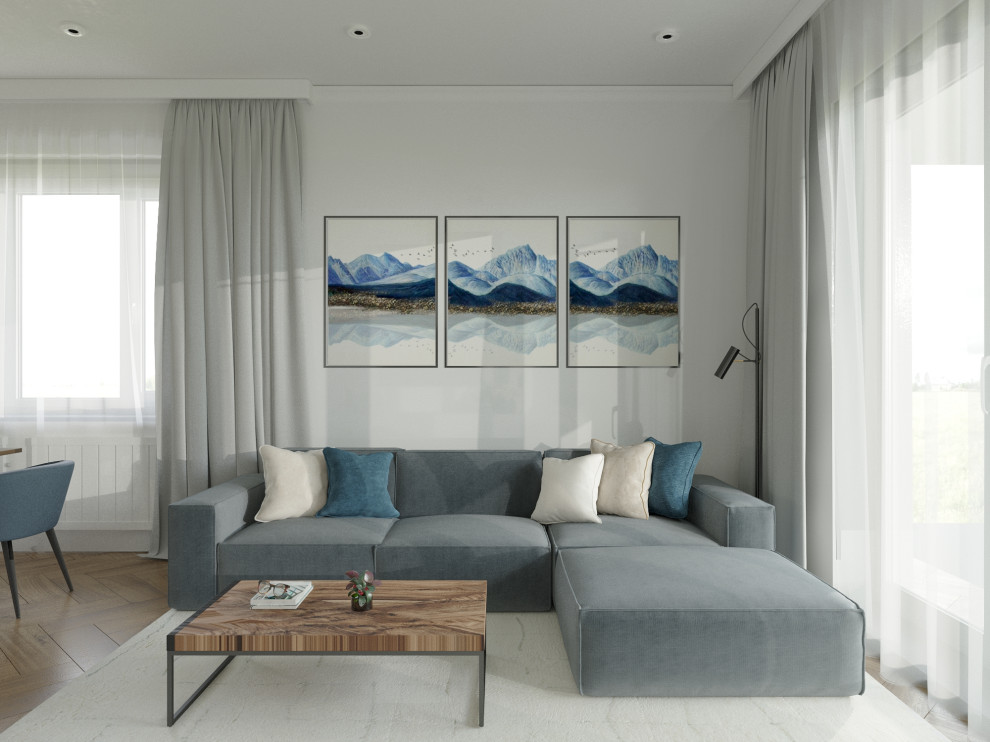 Проект кухни-гостиной в частном доме