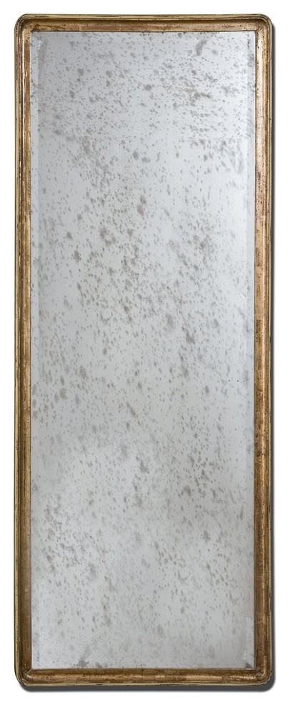 Piave Mango Wood And Gold Antiqued Mirror, 30X78
