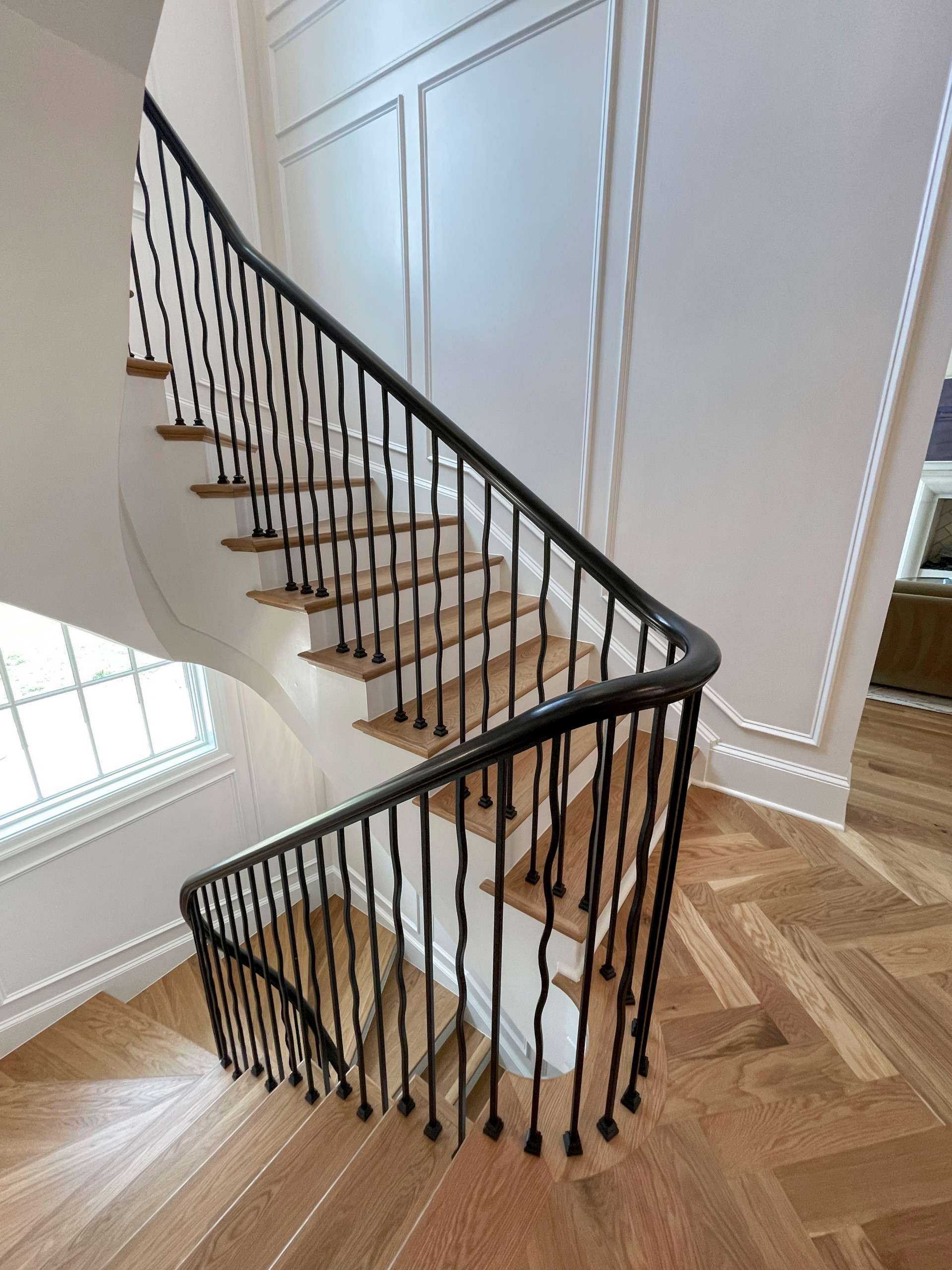 106_Modern Balustrade System Meets Traditional Winding Stairs, Aldie VA  20105