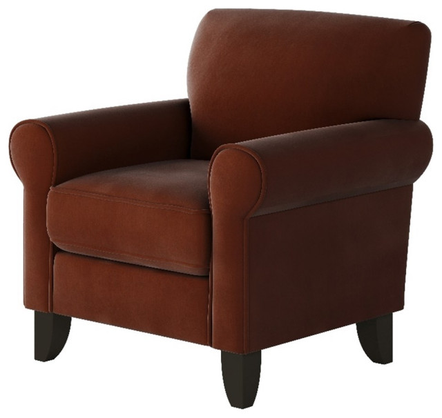 Southern Home Furnishings Bella Burnt Orange 38" Polyester Accent Chair