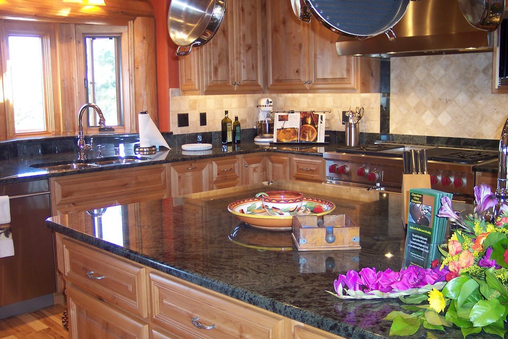 Kitchen - kitchen idea with limestone countertops