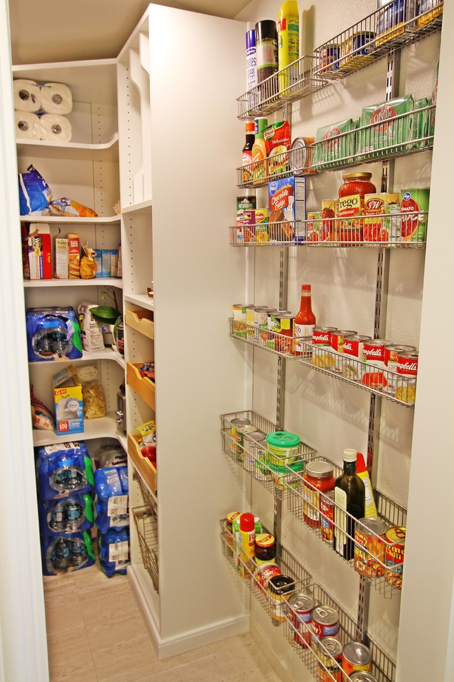 Mid-sized transitional kitchen pantry photo in Seattle