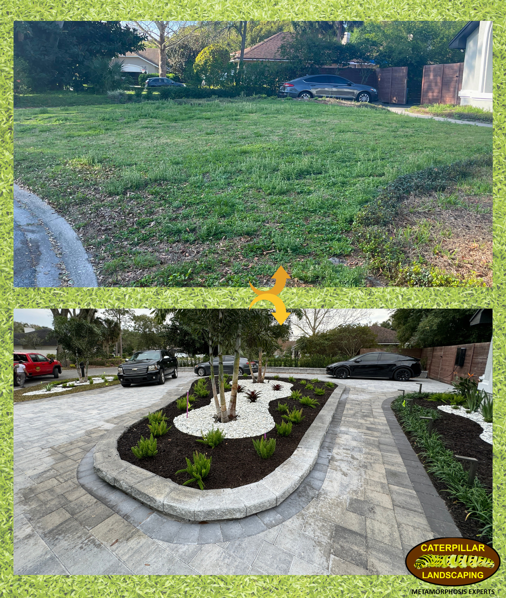 Before and After Paver Drive way