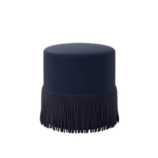Fringe Drum Ottoman in Velvet Ink Navy - Threshold