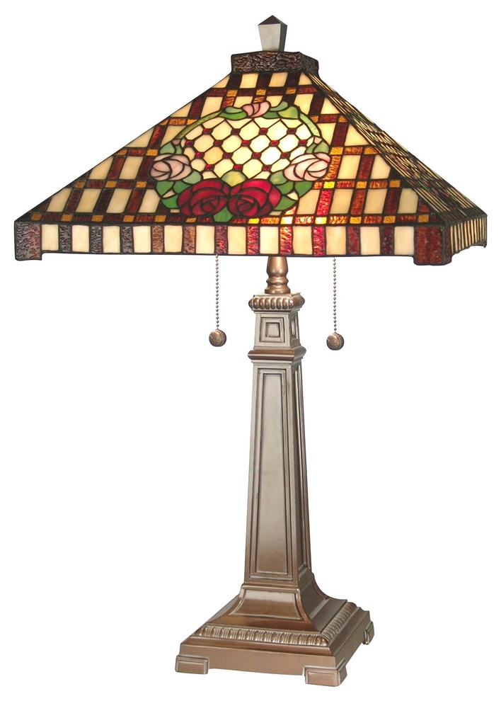 Dale Tiffany Mission Rose Two-Light Table Lamp