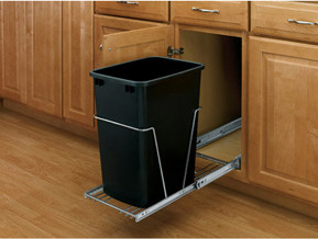 Single Bottom Mount Wire w/ Rear Basket Waste Containers