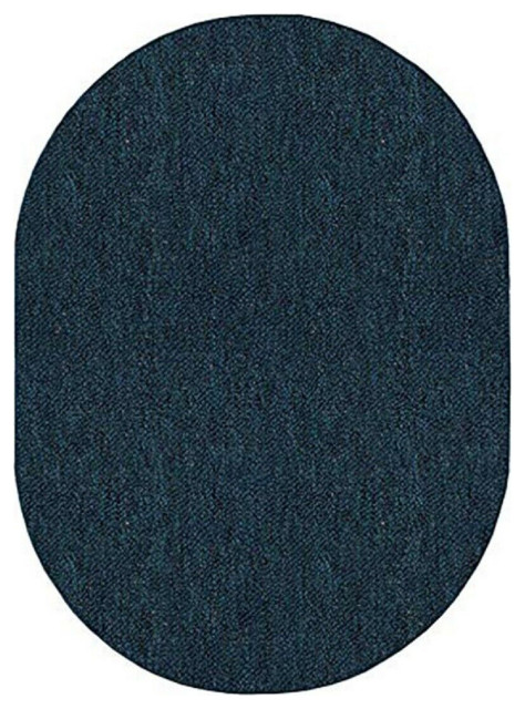 Broadway Collection Solid Color Indoor Outdoor Area Rugs, 6' x 8' Oval ...